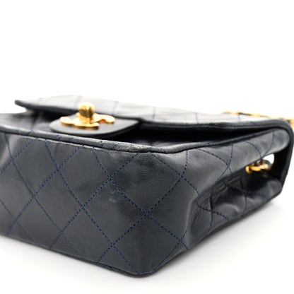 Chanel Lambskin Quilted Mini Square Flap Navy Blue 10 of 10