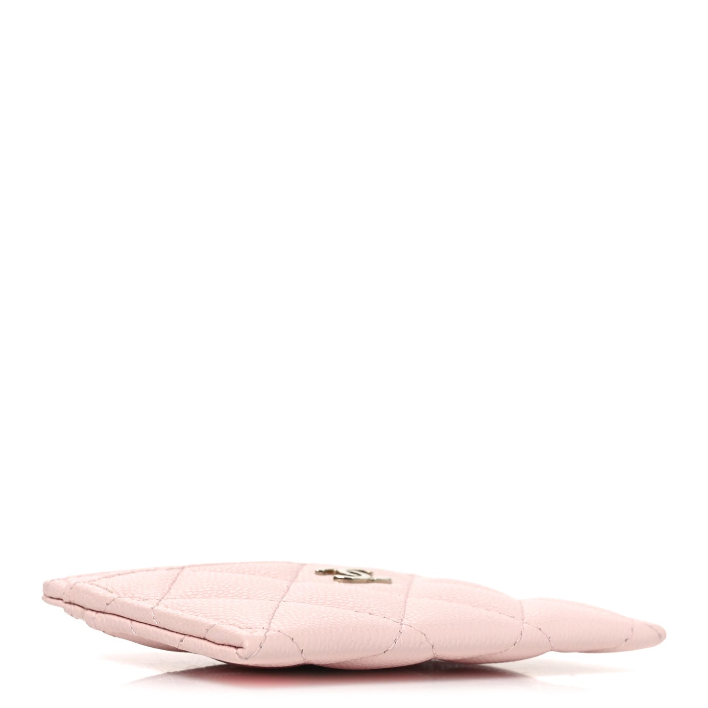 Caviar Quilted Card Holder Light Pink
