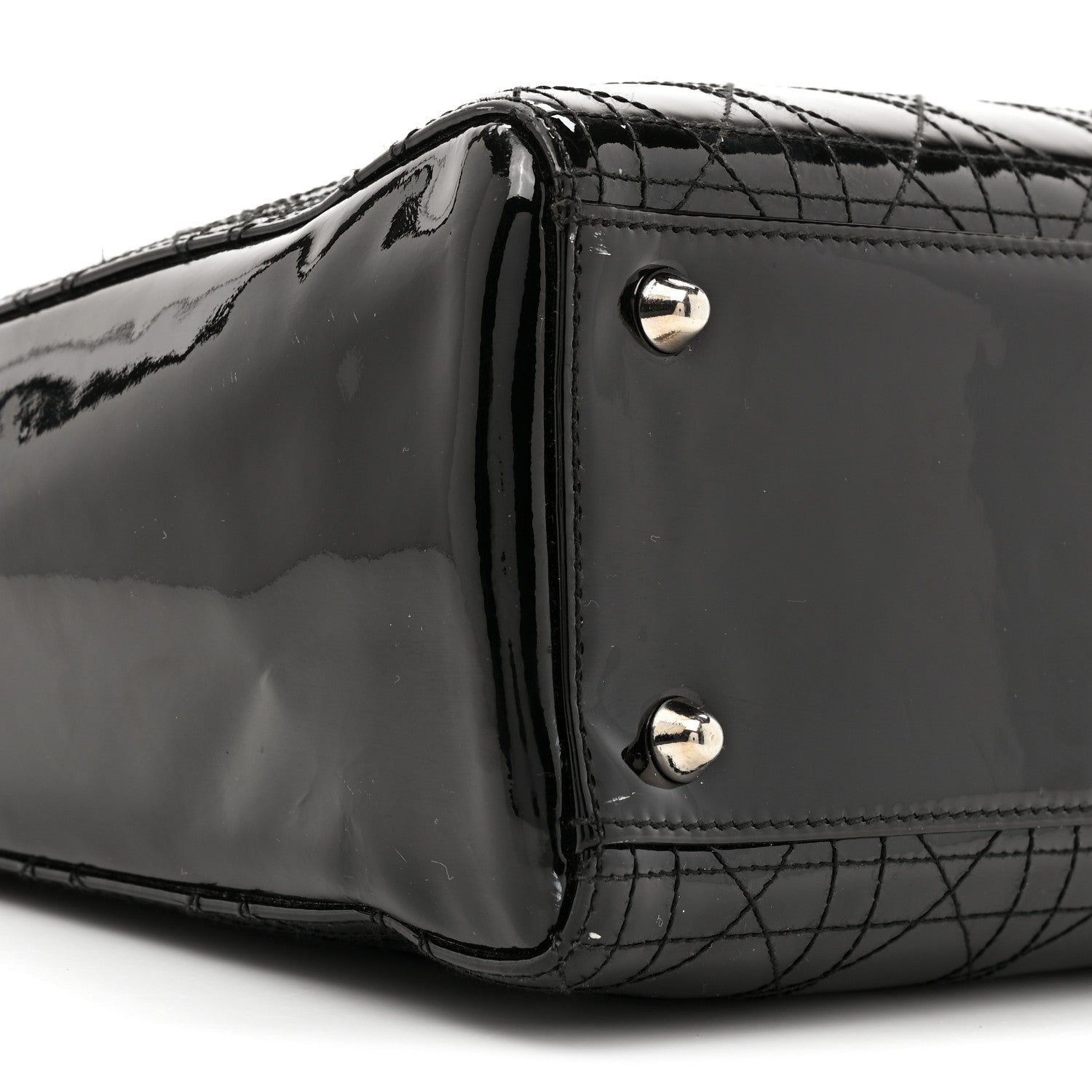 Christian Dior Patent Cannage Stitched Large Lady Dior Black 9 of 14