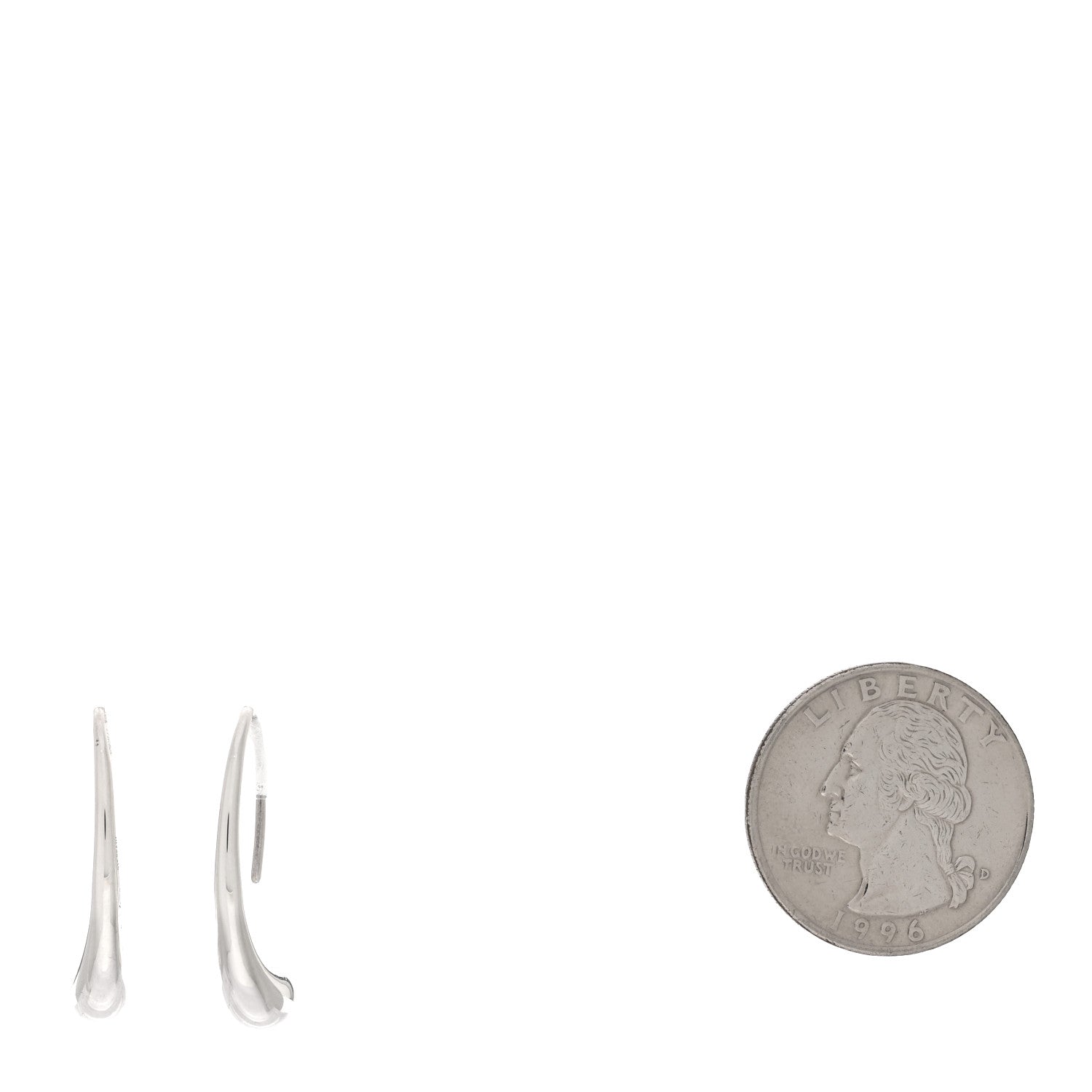 Tiffany Sterling Silver Elsa Peretti Teardrop Hoop Earrings 2 of 4
