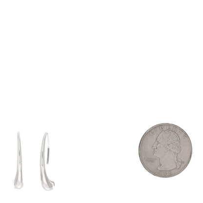 Tiffany Sterling Silver Elsa Peretti Teardrop Hoop Earrings 2 of 4