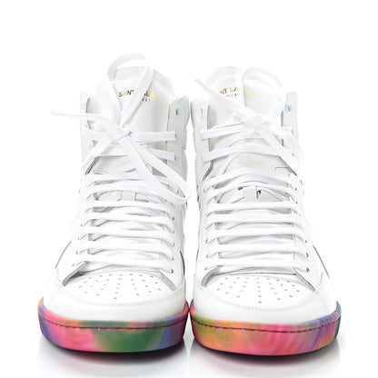 Saint Laurent Calfskin Mens Signature Court Classic SL/10H High Top Sneakers 41 Off White Multicolor Tie-Dye 2 of 26