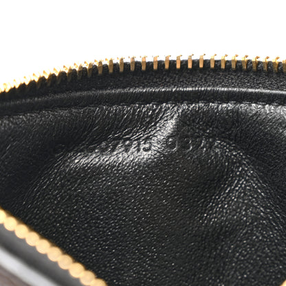 Saint Laurent Grain De Poudre Matelasse Chevron Monogram Fragments Zippered Card Case Black 6 of 6