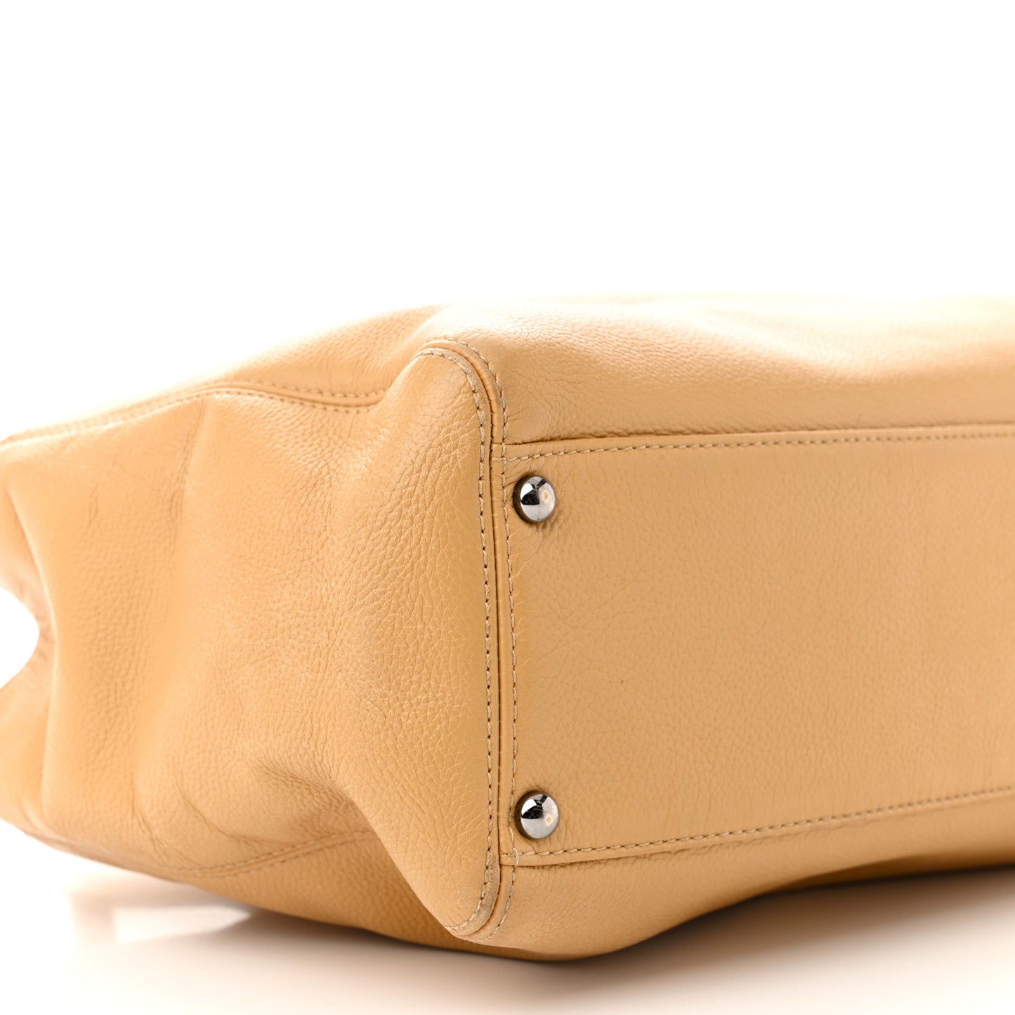 Calfskin Mademoiselle Lock Cerf Shopper Tote Beige