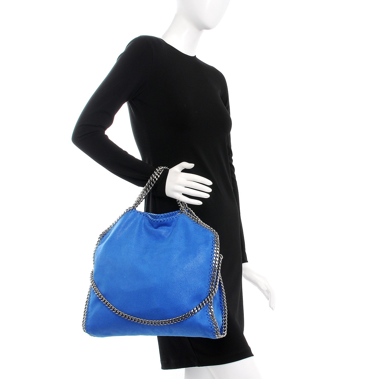 Stella McCartney Shaggy Deer Falabella Fold Over Tote Bright Blue 2 of 7