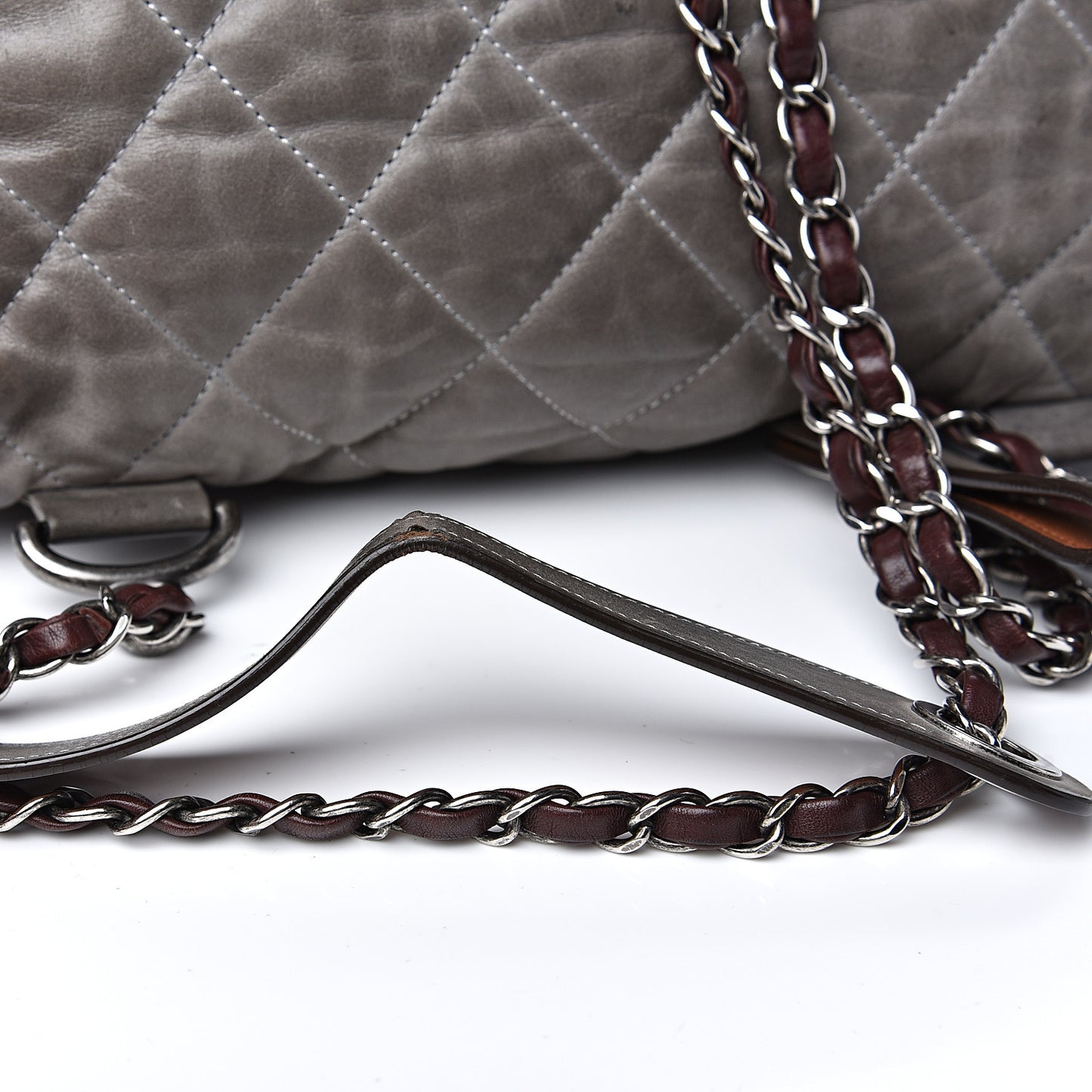 Iridescent Calfskin Quilted In The Mix Backpack Grey
