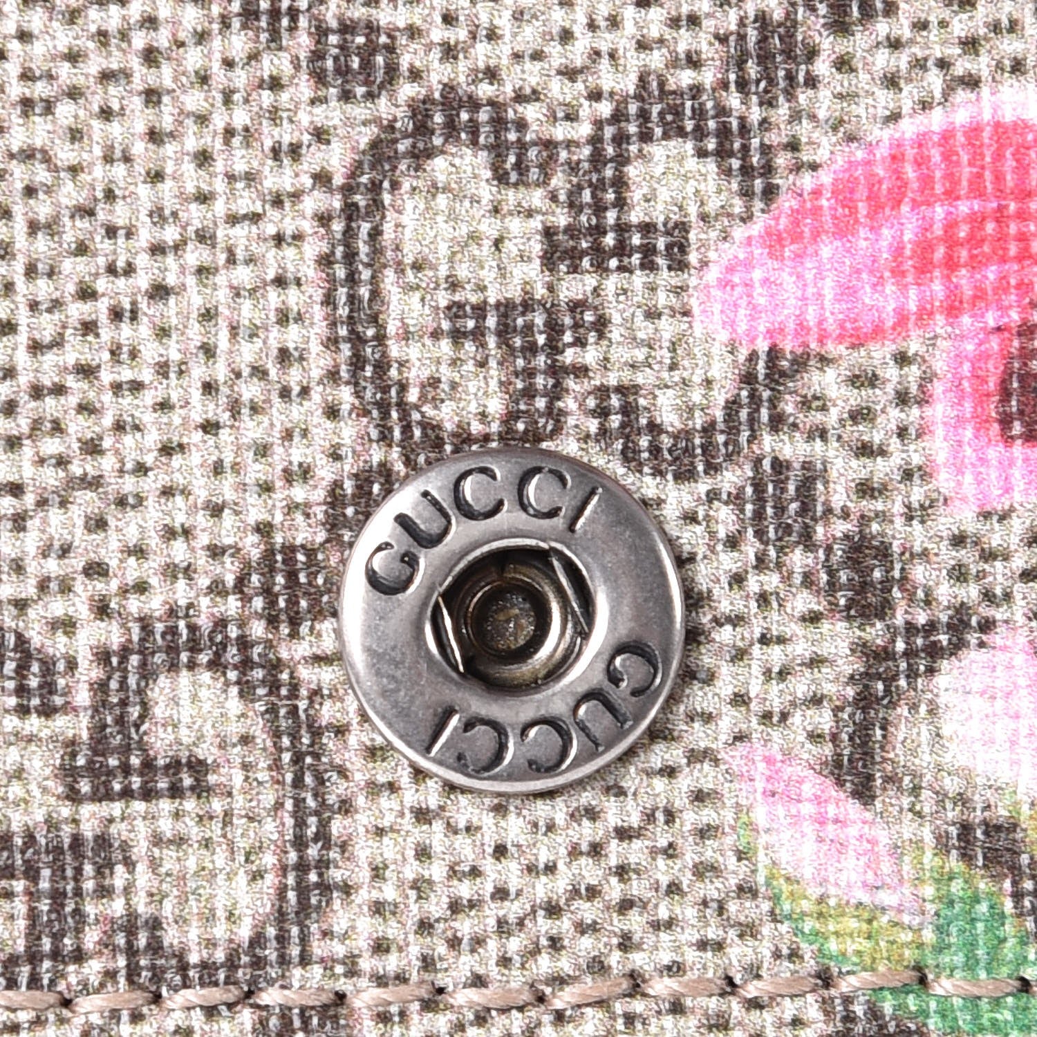 Gucci GG Supreme Monogram Blooms Chain Wallet Beige Multicolor Dry Rose 6 of 11