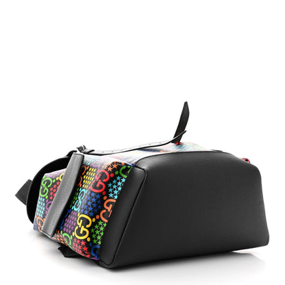 Gucci GG Supreme Monogram Psychedelic Medium Double Buckle Backpack Black Multicolor 4 of 11