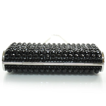 Judith Leiber Black Austrian Crystal Studded Minaudiere Clutch 4 of 8