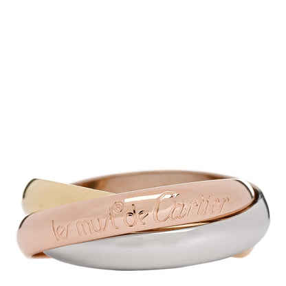 Cartier 18K Pink Yellow White Gold Classic Les Must De Cartier Trinity Ring 53 6.25 1 of 4
