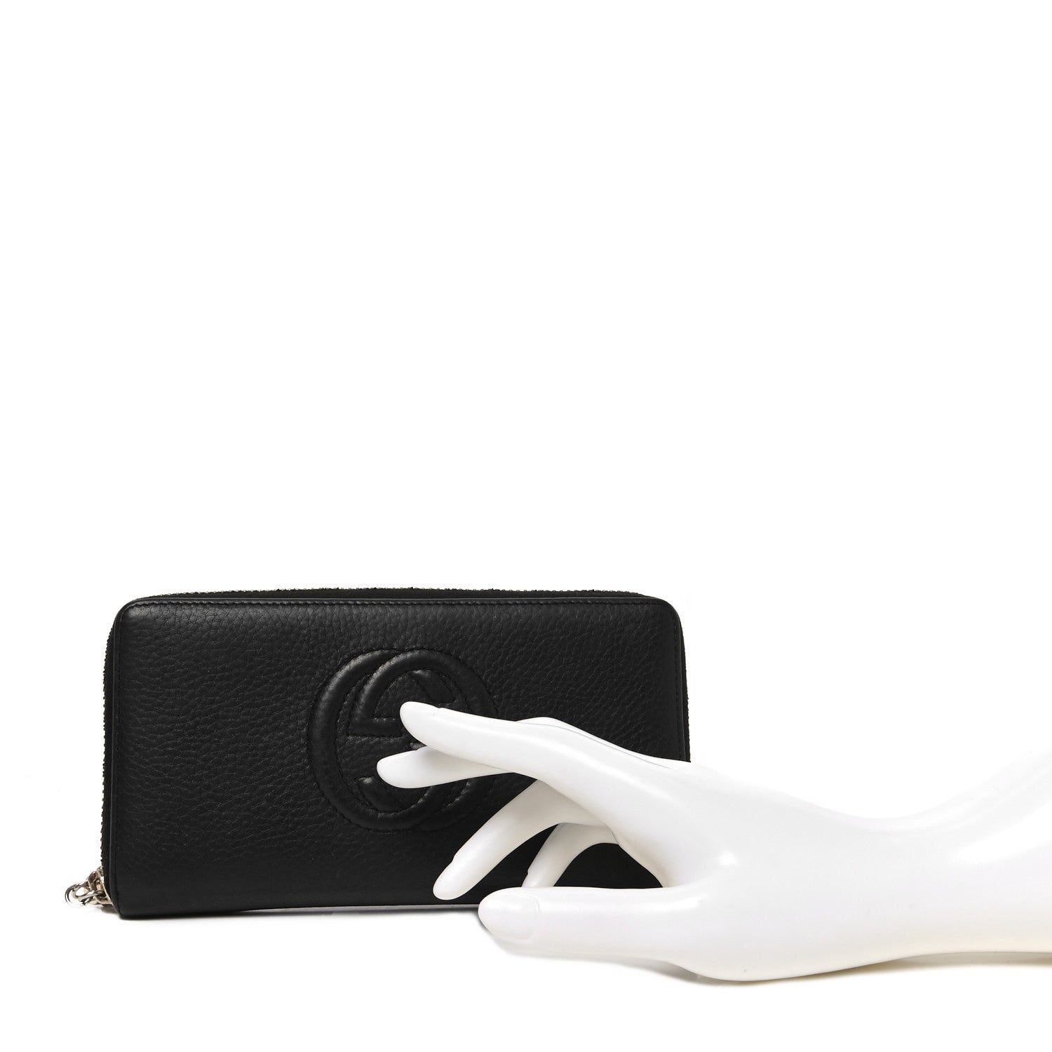 Gucci Pebbled Calfskin Soho Zip Around Wallet Black 2 of 8