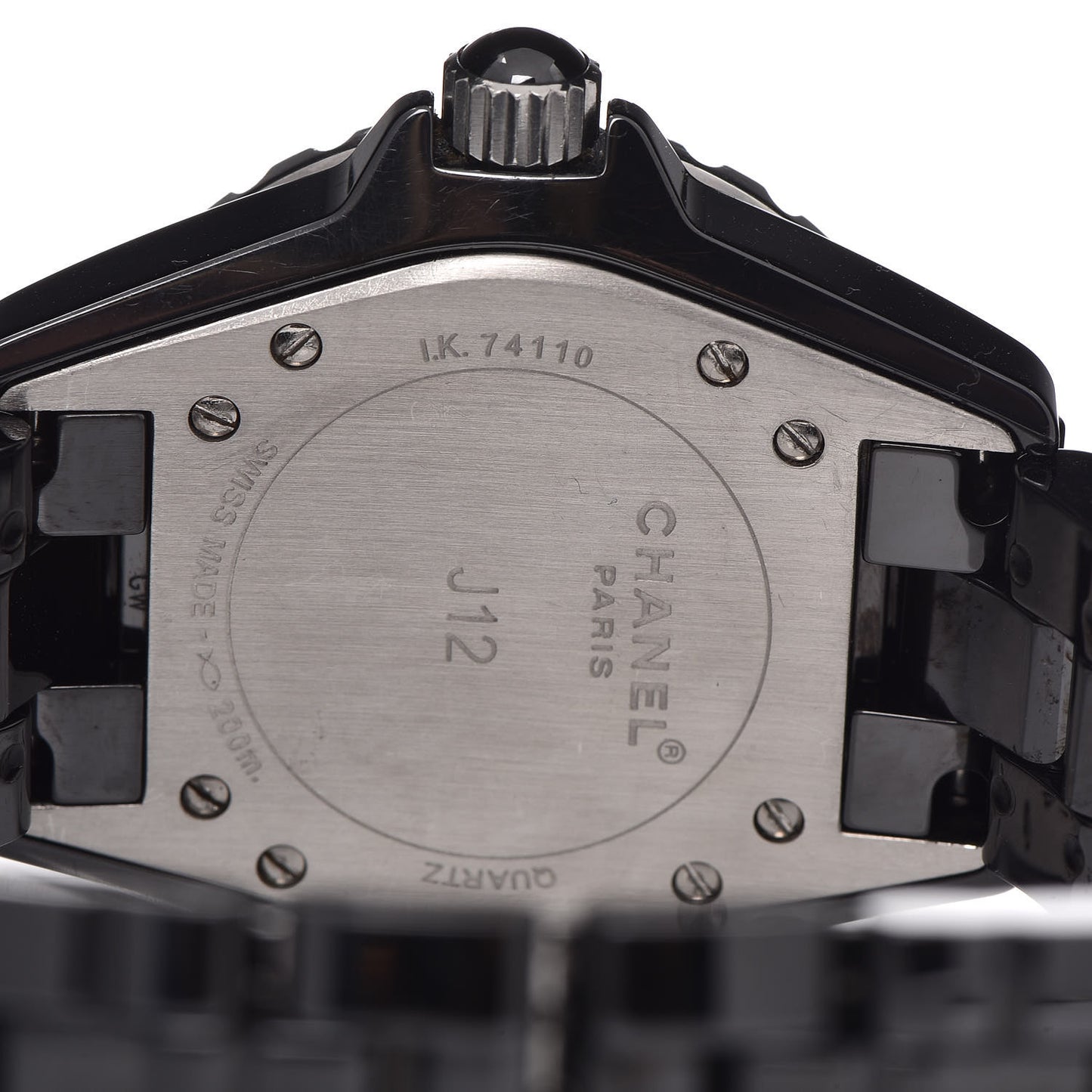 Stainless Steel Ceramic Diamond 33mm J12 Quartz Watch Black