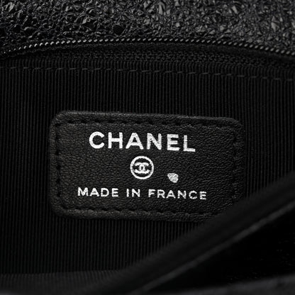 Chanel Crackled Calfskin Wallet On Chain WOC Black 6 of 12