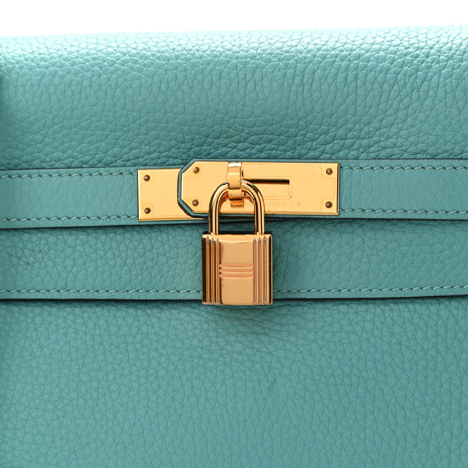 Hermes Togo Kelly Retourne 32 Bleu Atoll 7 of 9