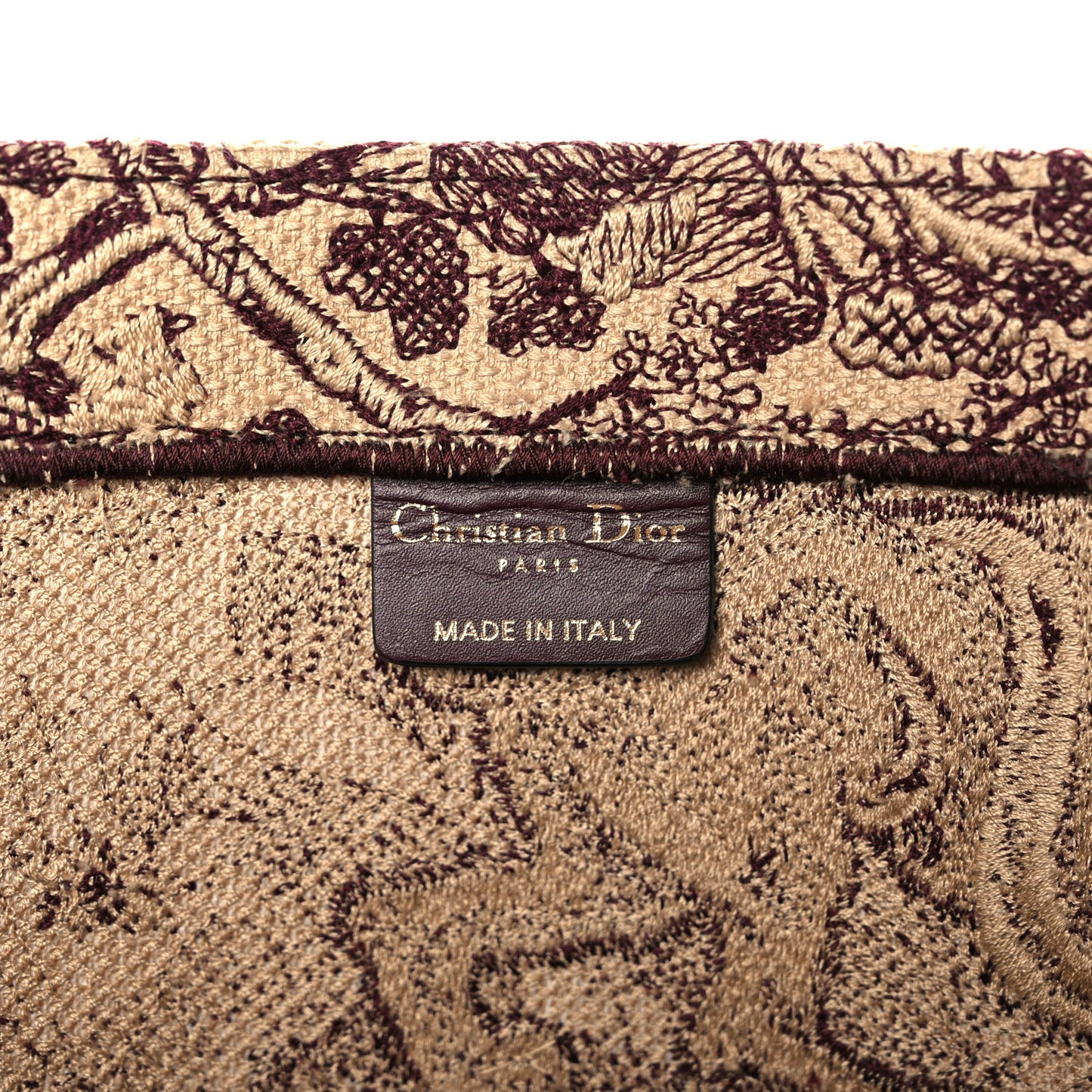 Canvas Embroidered Large Dioriviera Toile De Jouy Book Tote Burgundy