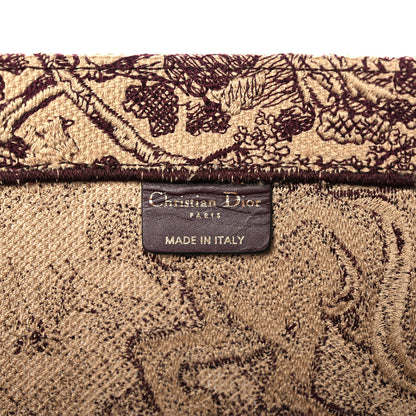 Christian Dior Canvas Embroidered Large Dioriviera Toile De Jouy Book Tote Burgundy 9 of 11