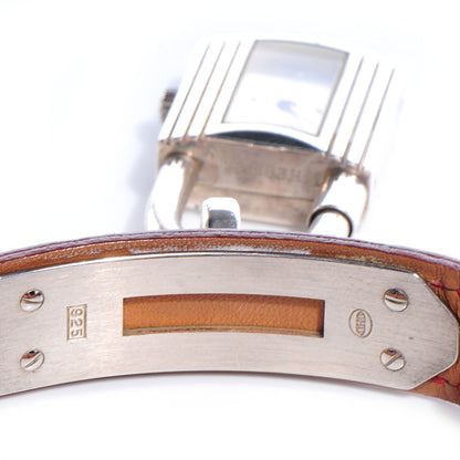 Hermes Stainless Steel Courchevel 20mm Kelly Cadena Quartz Watch Rouge 7 of 8