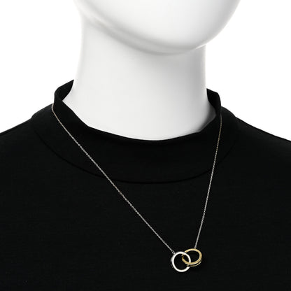 Tiffany Sterling Silver 18K Yellow Gold 1837 Interlocking Circles Pendant Necklace 2 of 5
