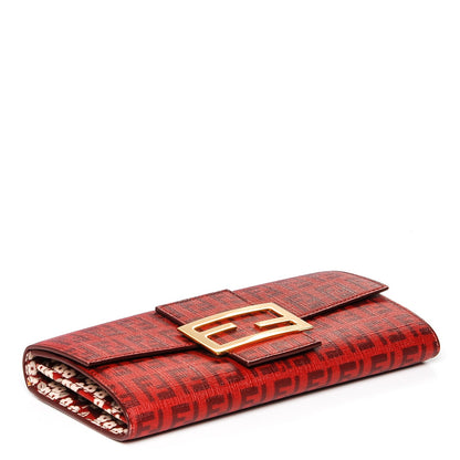 Fendi Zucchino Forever Continental Wallet Bordeaux Rosa 4 of 8