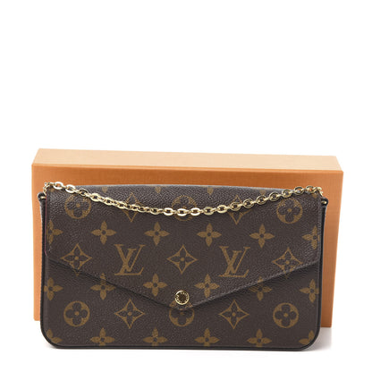 Louis Vuitton Monogram Pochette Felicie Chain Wallet Fuchsia 10 of 10