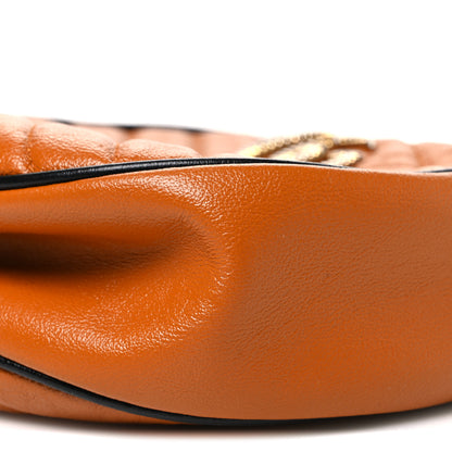 Gucci Azalea Calfskin Matelasse Diagonal Mini Torchon GG Marmont Round Shoulder Bag Cognac Black 10 of 10