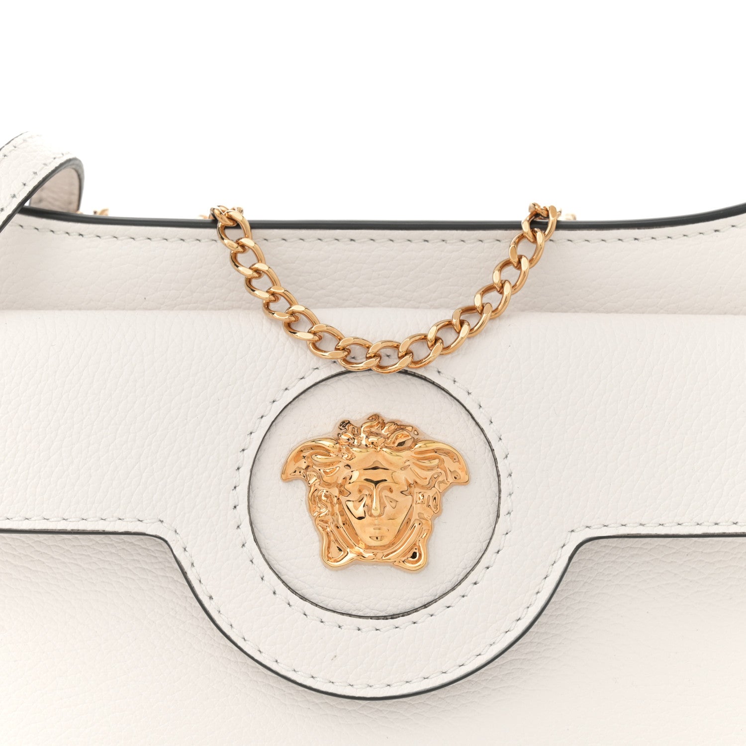 Versace Grained Calfskin La Medusa Mini Crossbody Bag White 7 of 10