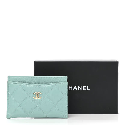 Chanel Caviar Quilted Card Holder Light Blue 9 of 9