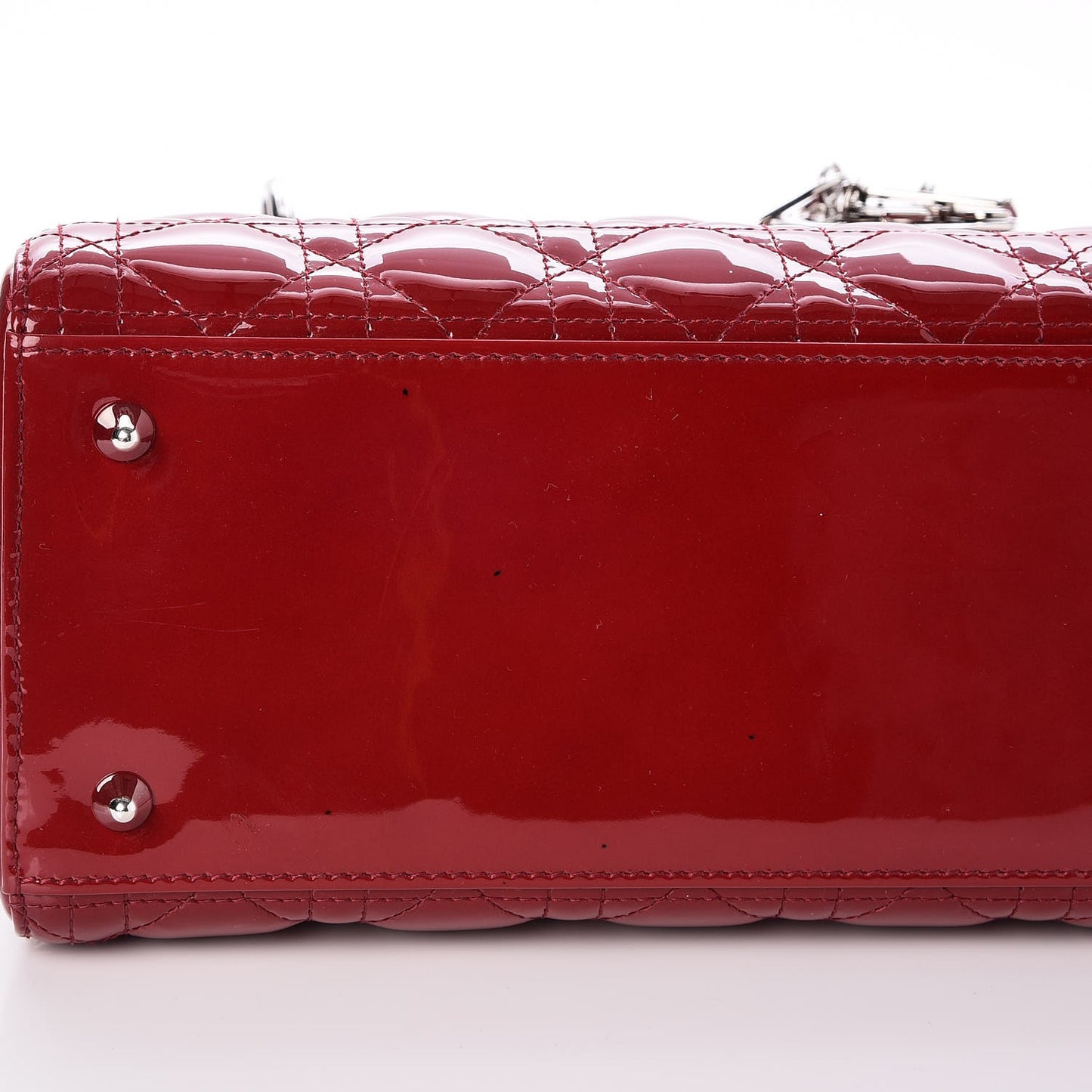 Patent Cannage Medium Lady Dior Red
