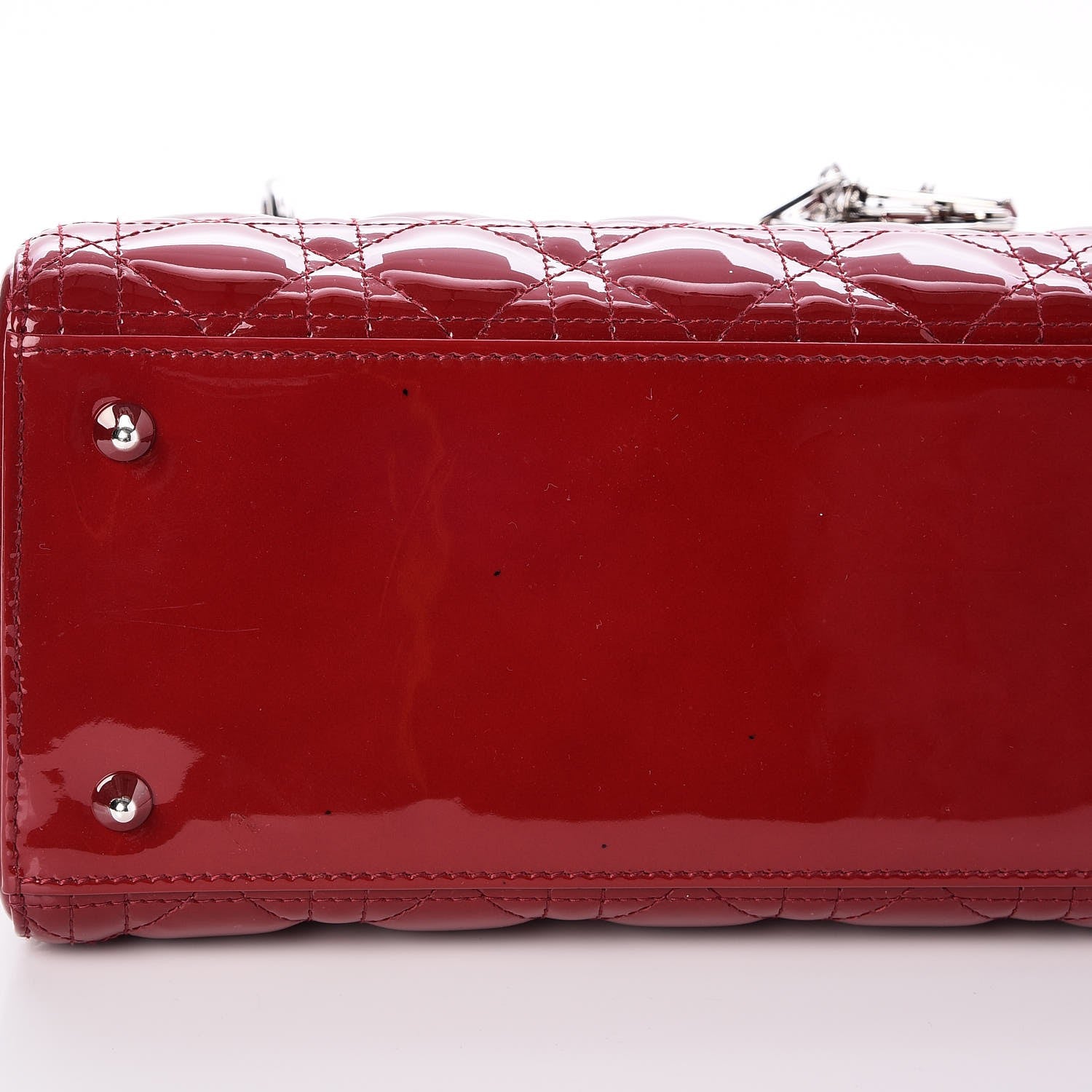 Christian Dior Patent Cannage Medium Lady Dior Red 9 of 10