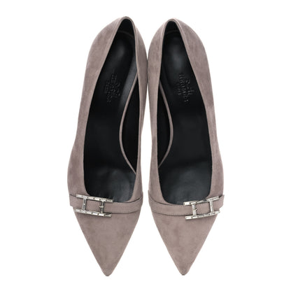 Hermes Chevre Velours Blush 40 Pumps 38 Beige Rose 5 of 13