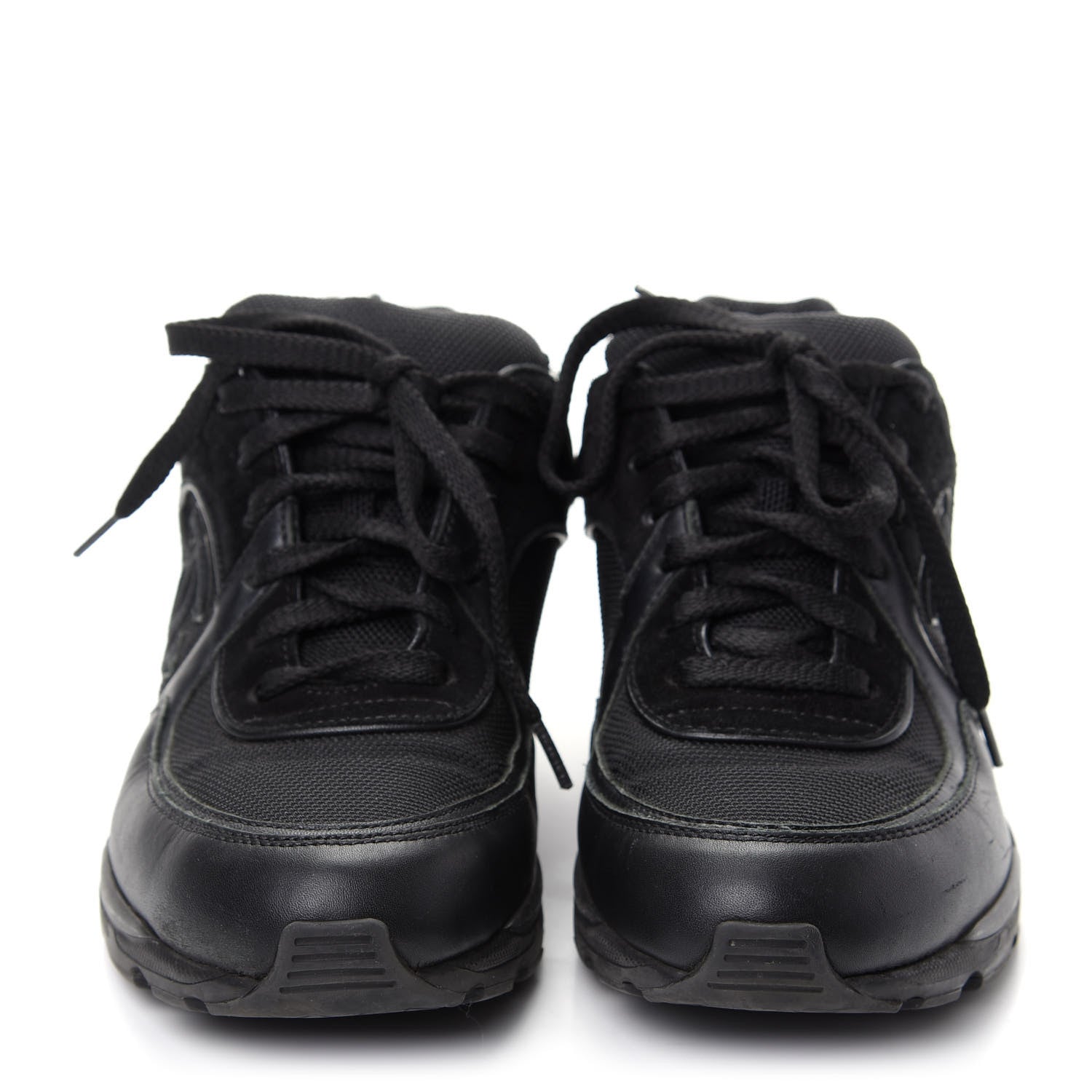 Chanel Toile Suede Calfskin CC Sneakers 35.5 Black 2 of 15