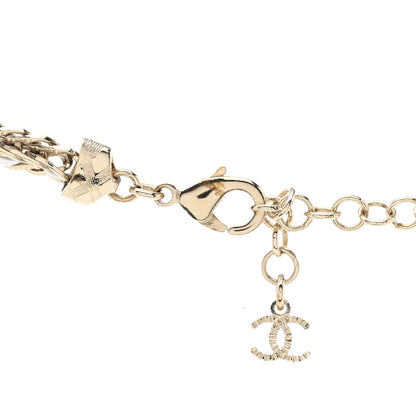 Chanel Metal Lambskin Crystal CC Choker Gold White 6 of 7