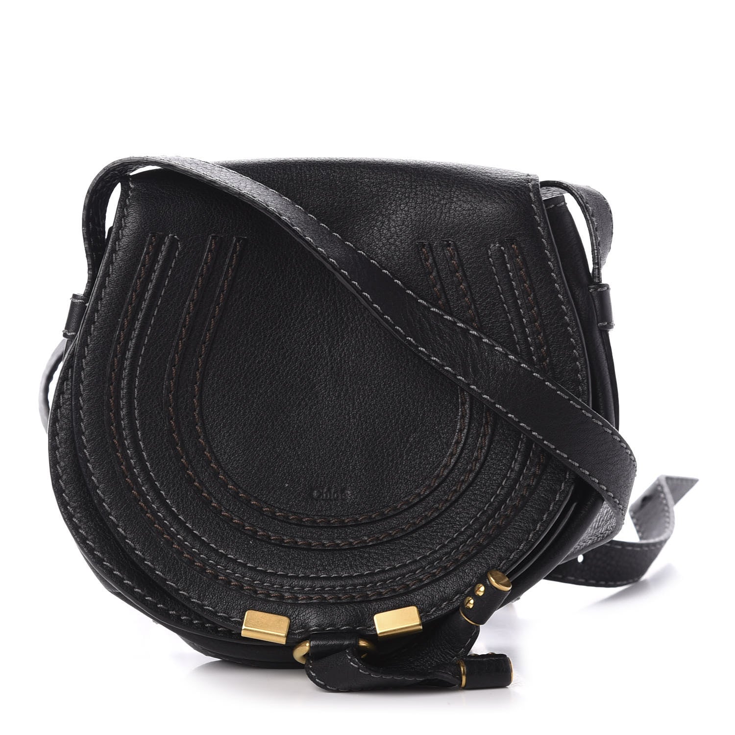 Chloe Calfskin Mini Marcie Round Crossbody Bag Black 1 of 9