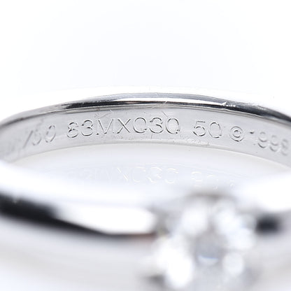 Cartier 18K White Gold Diamond .25ct C De Solitaire Ring 50 5.25 4 of 5