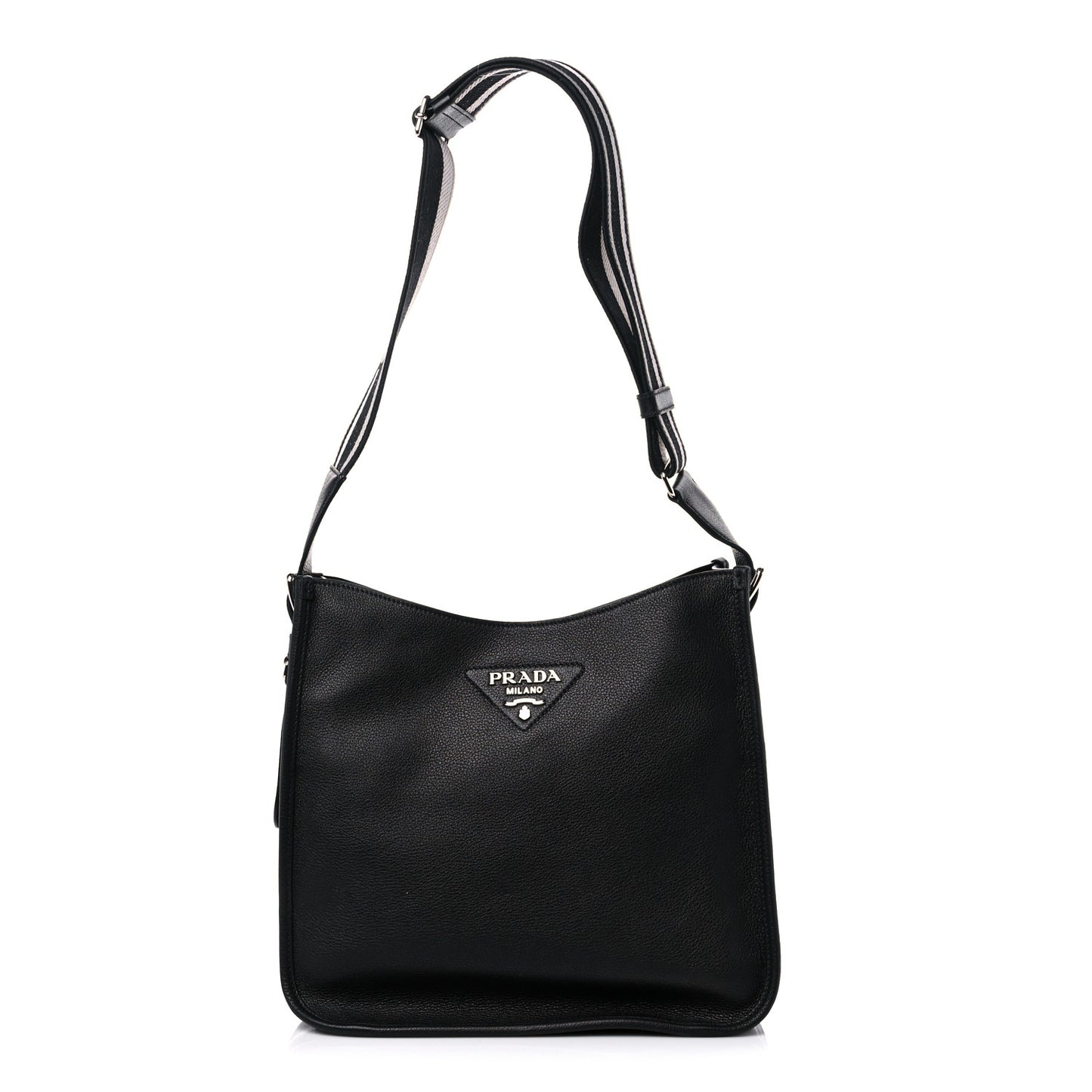 Vitello Daino Soft Hobo Messenger Bag Black