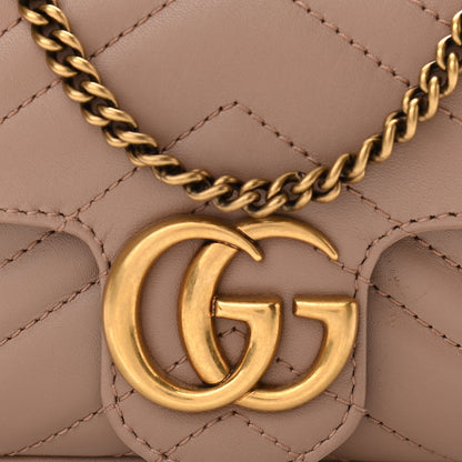Gucci Calfskin Matelasse Super Mini GG Marmont Shoulder Bag Porcelain Rose 8 of 10