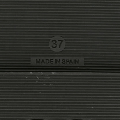 FASHIONPHILE Lambskin Espadrille Mule Sandals 37 Black 6 of 9