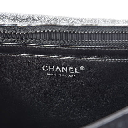 Chanel Washed Caviar Quilted Maxi Single Flap Black 6 of 10