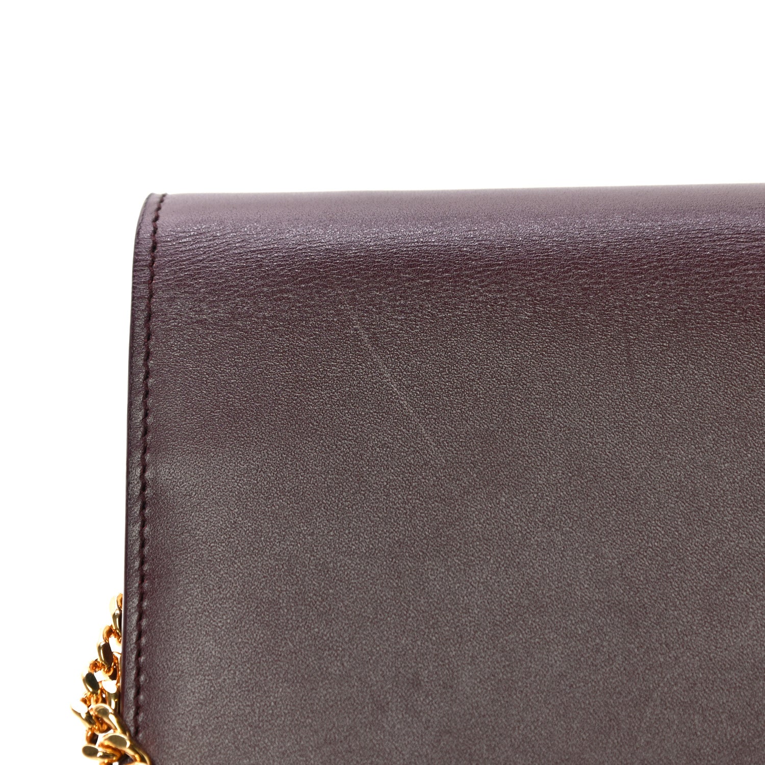 Saint Laurent Smooth Calfskin Classic Monogram Kate Tassel Chain Wallet Pallisandre 12 of 13