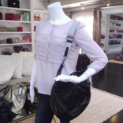 Saint Laurent MARNI Lambskin Balloon Satchel Black 2 of 10