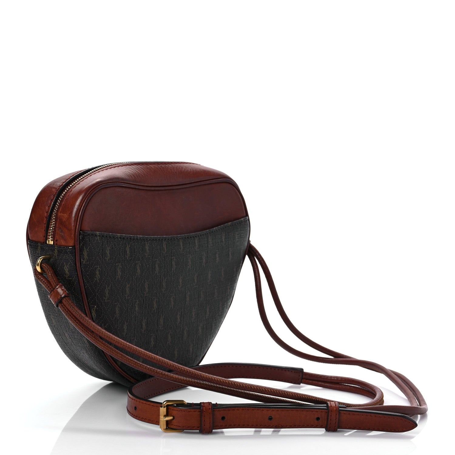 Saint Laurent Canvas Smooth Calfskin Le Monogramme Coeur Crossbody Chestnut 3 of 7