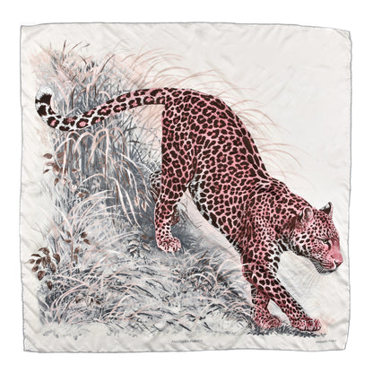 Hermes Silk Panthera Pardus Scarf 140 Gris Chine Rose Ardoise 1 of 4