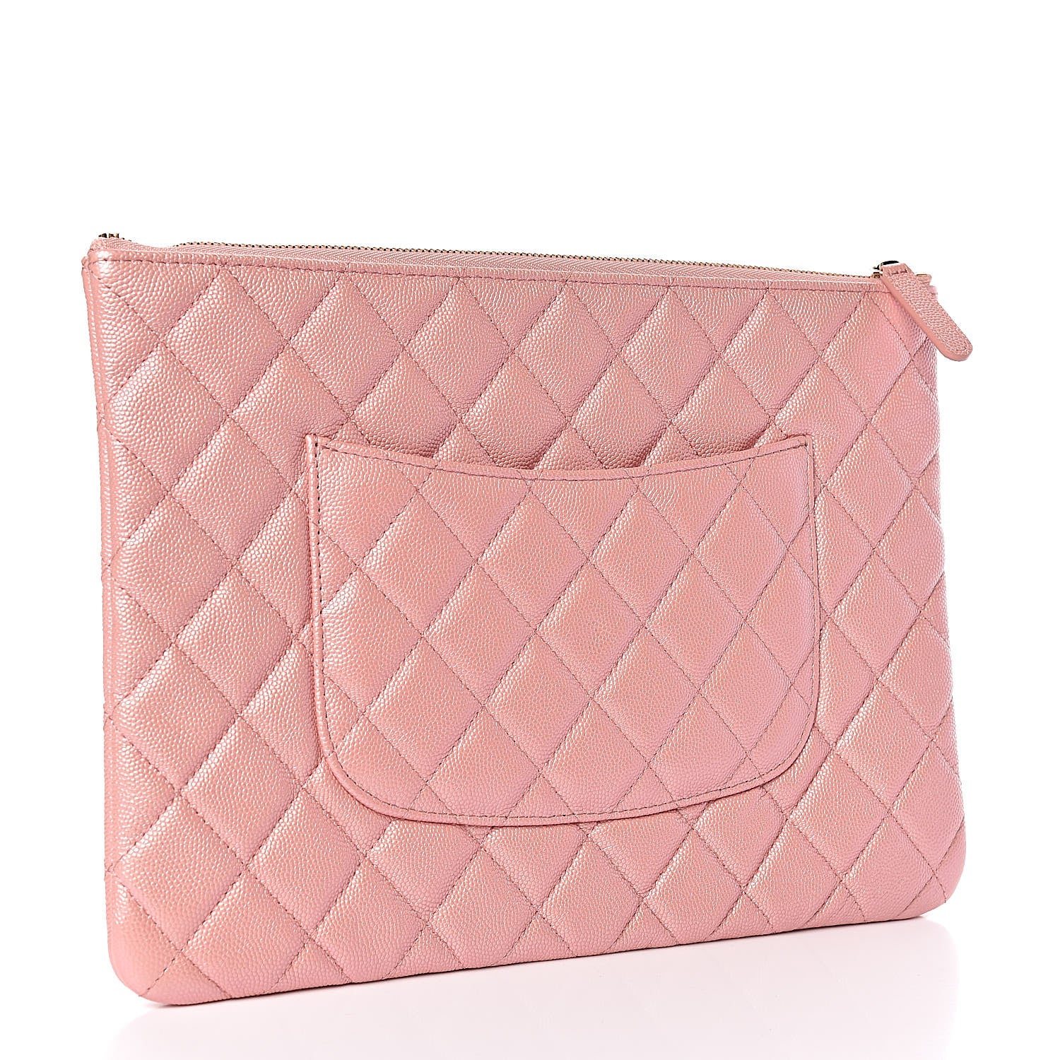 Chanel Iridescent Caviar Quilted Medium Cosmetic Case Rose Pink 3 of 8