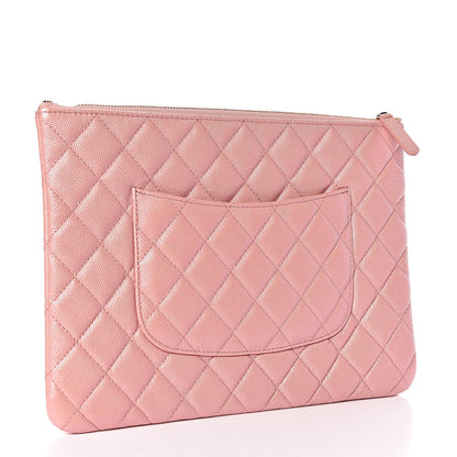 Chanel Iridescent Caviar Quilted Medium Cosmetic Case Rose Pink 3 of 8