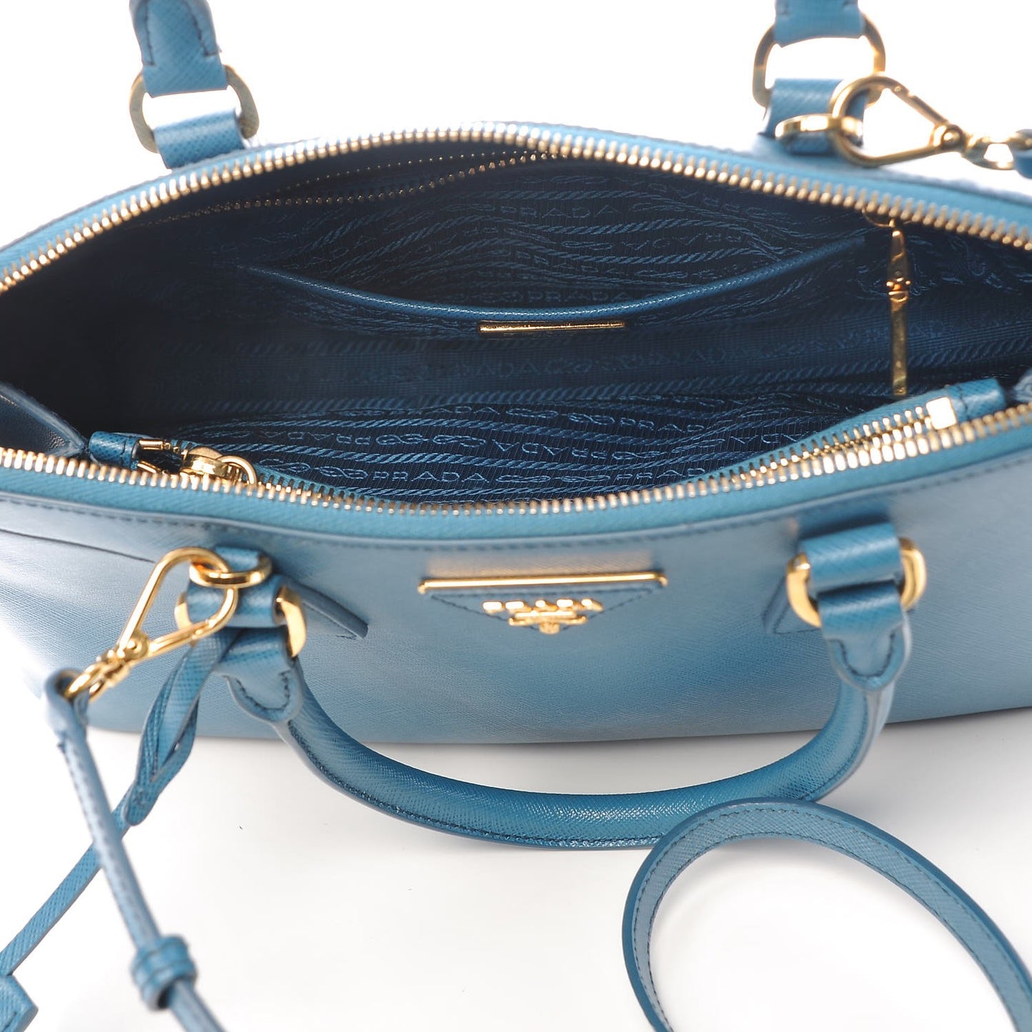 Saffiano Lux Medium Promenade Tote Cobalto