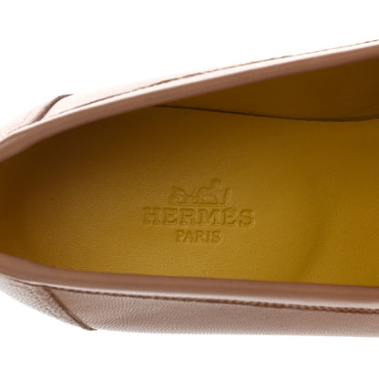 Hermes Goatskin Womens Royal Loafers 37 Bois De Santal 7 of 9
