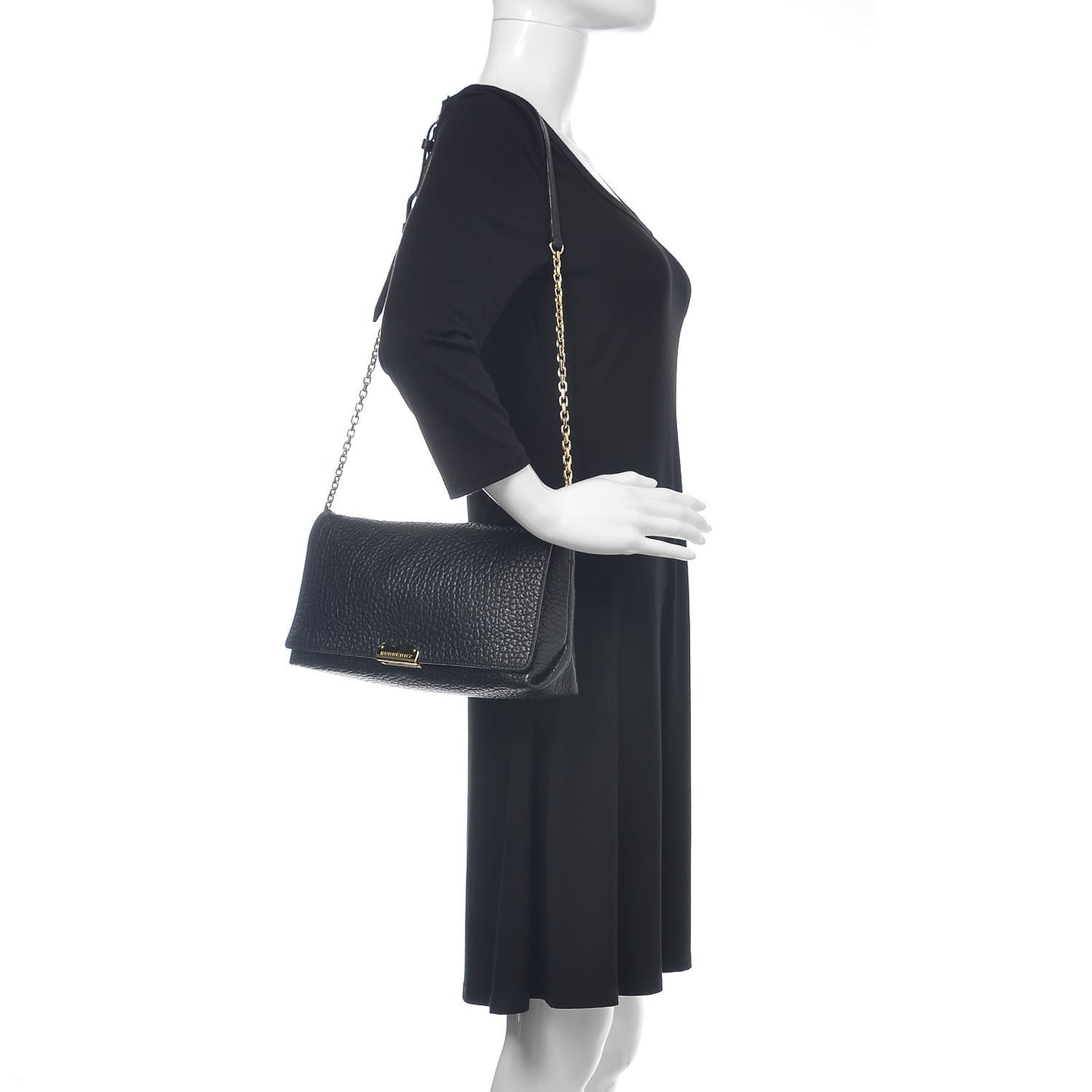 Signature Grain Medium Mildenhall Crossbody Bag Black