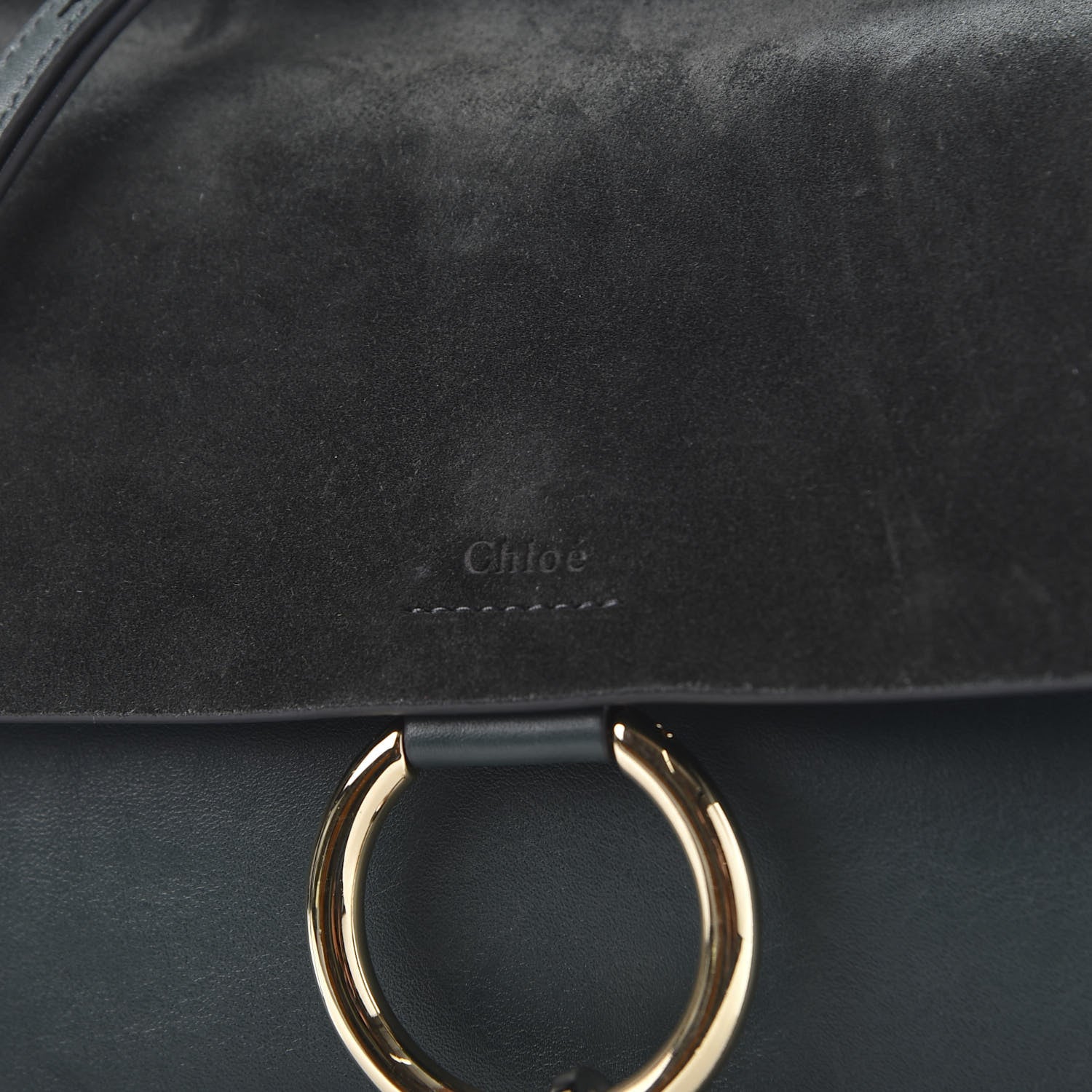 Chloe Suede Calfskin Medium Faye Shoulder Bag Intense Green 9 of 9