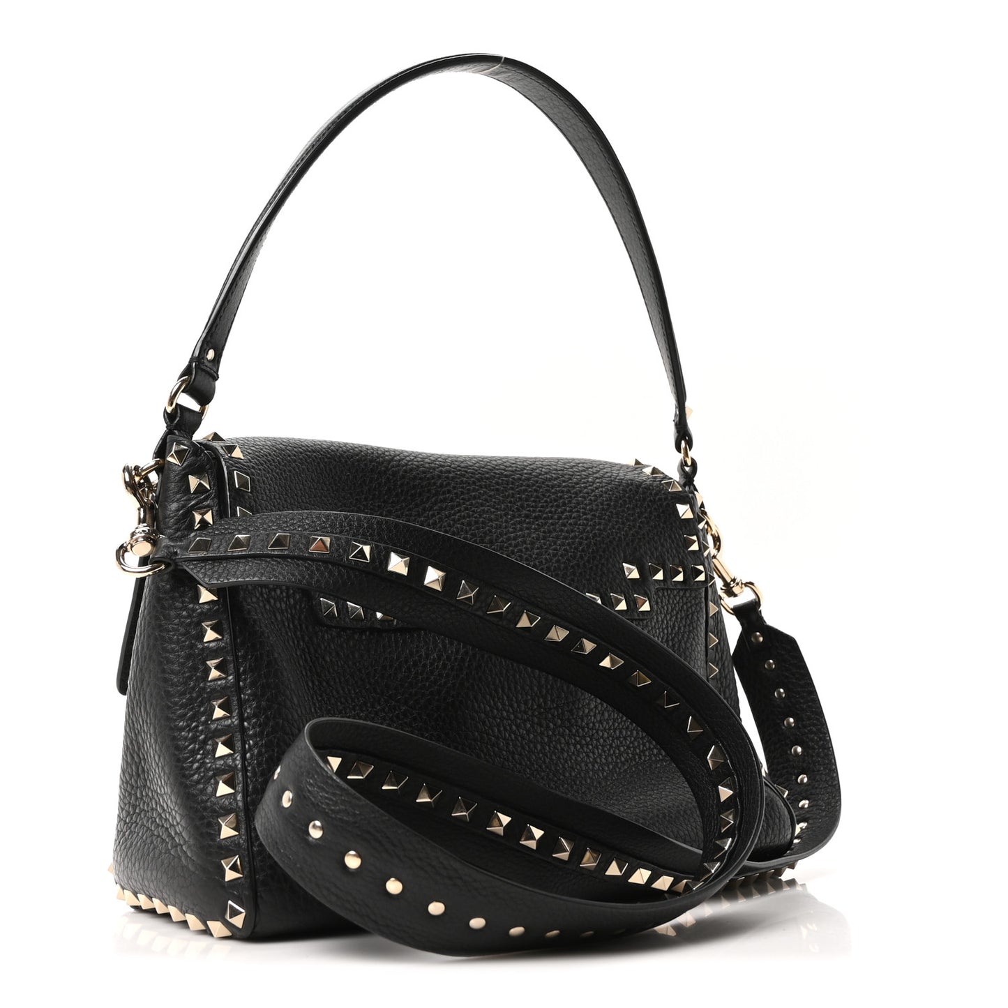 Pebbled Calfskin Messenger Bag Black