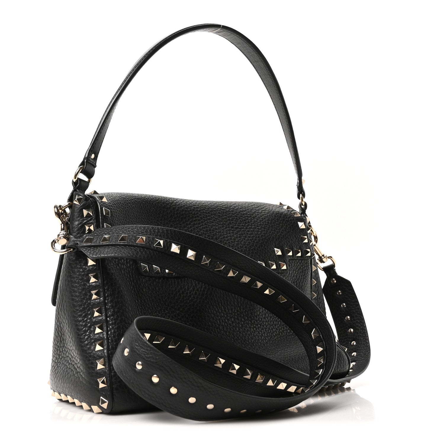 Valentino Garavani Pebbled Calfskin Messenger Bag Black 3 of 9